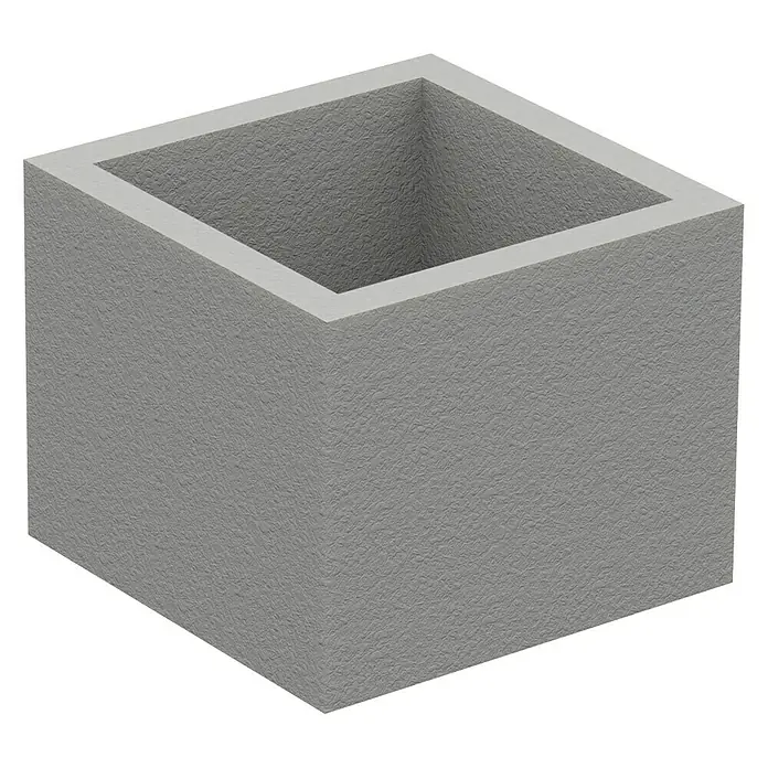Collippo Ampliación chimenea para barbacoas de obra - L x An x Al: 30 x 30 x 23 cm, Hormigón, Gris - Jardinera de hormigón gris en forma de cubo. Elemento decorativo para el jardín o el interior con textura rugosa.