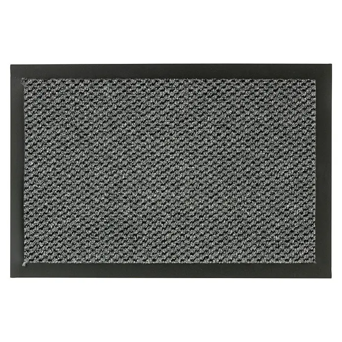 Astra Schmutzfangmatte Achat - Anthrazit/Grau, 120 x 80 cm, Material Nutzschicht: 100 % Polypropylen - Graue Fußmatte mit schwarzem Rahmen. Eine robuste und stilvolle Ergänzung für jeden Eingangsbereich, die Schmutz effektiv abfängt.