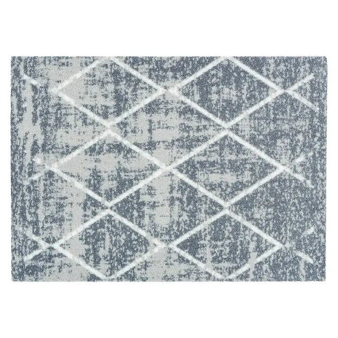 Astra Miabella Fußmatte Rauten - Grau/Weiß, 50 x 70 cm - Grauer Teppich mit Rautenmuster. Der Teppich hat ein stilvolles Design und ist eine Bereicherung für jeden Raum.