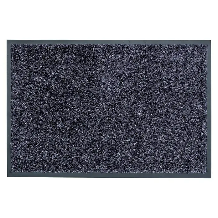 Astra Schmutzfangmatte Diamant - Dunkelgrau, 90 x 150 cm, Material Nutzschicht: 100 % Polyamid - Ein dunkelgrauer Schmutzfangteppich mit einem robusten Rand, ideal für den Eingangsbereich, um Schmutz und Feuchtigkeit effektiv fernzuhalten.