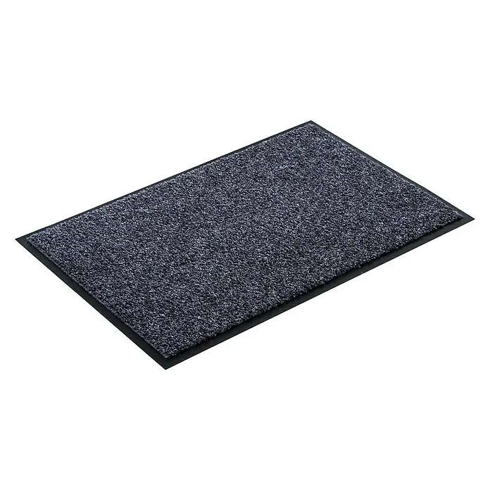 Astra Estera atrapapolvo Tex - Gris azulado, 250 x 90 cm, Material capa útil: 100 % poliamida - Alfombra de entrada gris oscuro con borde negro. Ideal para entradas, mantiene la suciedad y la humedad a raya.