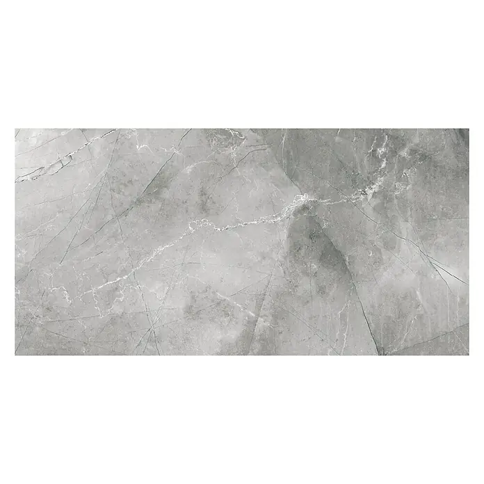 Feinsteinzeugfliese Pulpis - 60 x 120 cm, Grau, Glänzend - Hier ist ein elegantes graues Marmorprodukt. Die feine Maserung und die sanfte Farbgebung verleihen jedem Raum einen Hauch von Luxus und Stil.