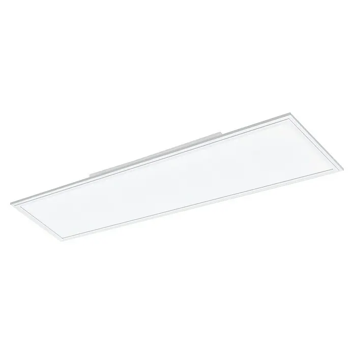 Tween Light LED-Panel RC-CCT-DIM - 36 W, L x B x H: 120 x 30 x 5 cm, Weiß, Mehrfarbig - Eine rechteckige, weiße LED-Deckenleuchte mit einem schmalen, silberfarbenen Rahmen, ideal für moderne Innenräume und helle Ausleuchtung.