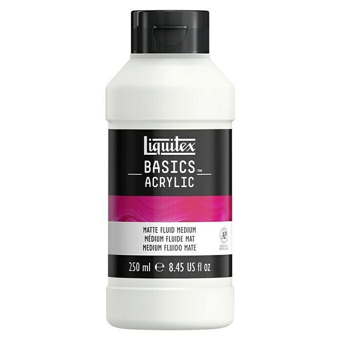 Liquitex Basics Flüssigmedium MattTransparent, 250 ml, Matt Front View