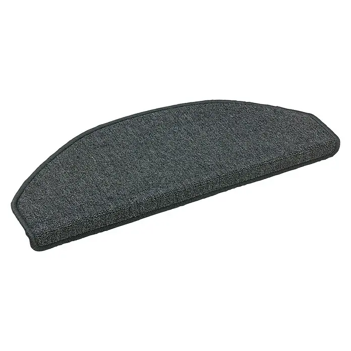 Astra Stufenmatte Fox - 28 x 65 cm, 100 % Polypropylen, Schwarz - Grauer Treppenläufer mit abgerundeter Kante und schmalem Rand für zusätzlichen Halt und Komfort auf Treppen.