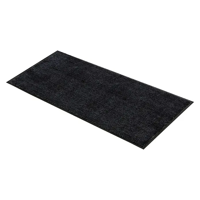 SCHÖNER WOHNEN-Kollektion Fußmatte Uni - Anthrazit/Schwarz, 100 x 67 cm - Hier ist eine elegante, rechteckige, schwarze Fußmatte mit einer weichen Oberfläche, die ideal für jeden Eingangsbereich ist.