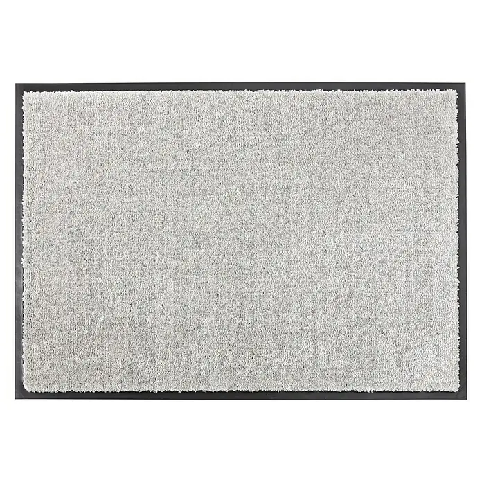 SCHÖNER WOHNEN-Kollektion Fußmatte Uni - Grau, 50 x 70 cm - Graue, rechteckige Fußmatte mit dunklem Rand, ideal für den Eingangsbereich, um Schmutz zu entfernen und den Boden sauber zu halten.