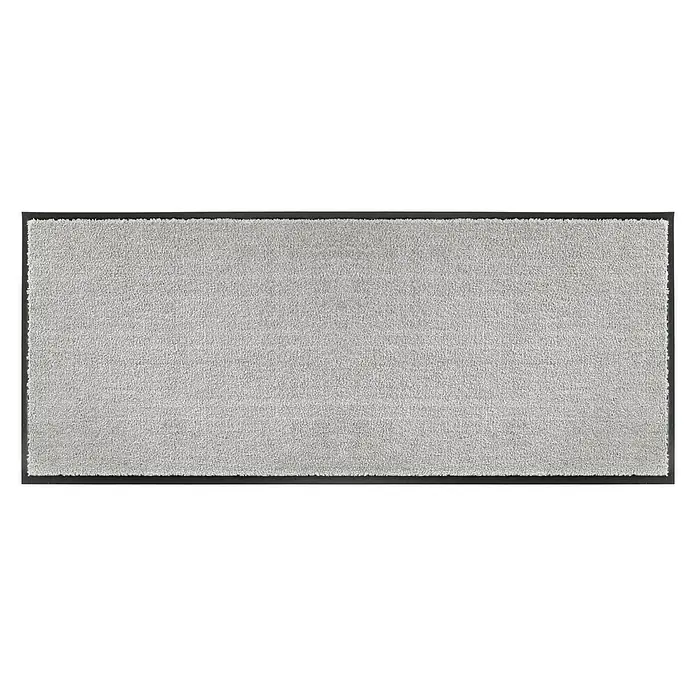 SCHÖNER WOHNEN-Kollektion Fußmatte Uni - Grau, 150 x 67 cm - Graue Fußmatte mit schwarzem Rahmen. Diese robuste Matte ist ideal für den Eingangsbereich, um Schmutz und Feuchtigkeit fernzuhalten.