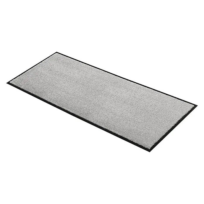 SCHÖNER WOHNEN-Kollektion Fußmatte Uni - Grau, 150 x 67 cm - Graue Schmutzfangmatte mit schwarzem Rand. Ideal für den Eingangsbereich, um Schmutz und Feuchtigkeit zu entfernen. Robuste Ausführung.