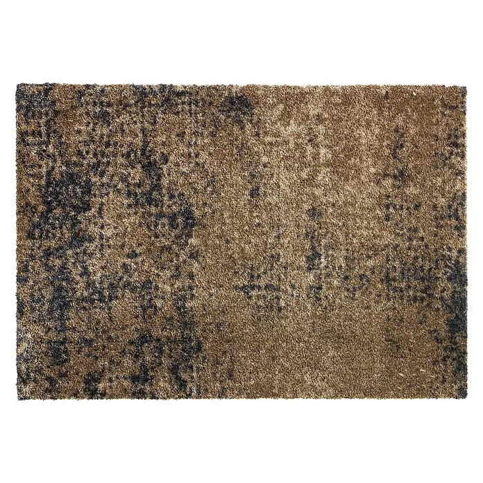 SCHÖNER WOHNEN-Kollektion Fußmatte Vintage - Braun/Schwarz, 100 x 67 cm - Ein rechteckiger Teppich mit abstraktem Muster in Braun- und Blautönen, ideal für Wohnräume, der Wärme und Stil verleiht.