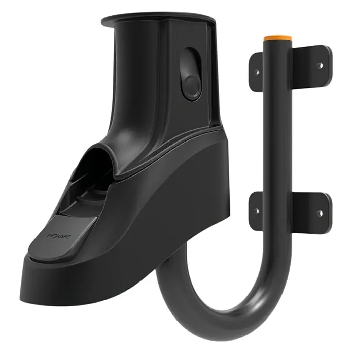 Fiskars Wand-Schlauchhalterung - Passend für: Fiskars Schlauchwagen Waterwheel XL - Schwarzer Fiskars QuikFit Wandhalter für Gartengeräte, ideal zur platzsparenden Aufbewahrung in Garage oder Schuppen.