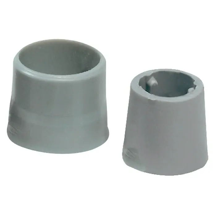 Dakota Tapón para tubo rígido - Gris - Dos patas de mueble grises hechas de goma o plástico, potencialmente utilizadas como protectores o repuestos.