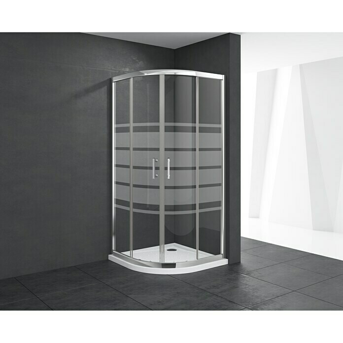 Mampara de ducha angular Chloe (L x An x Al: 80 x 80 x 195 cm, Espesor: 5 mm, Cromo)