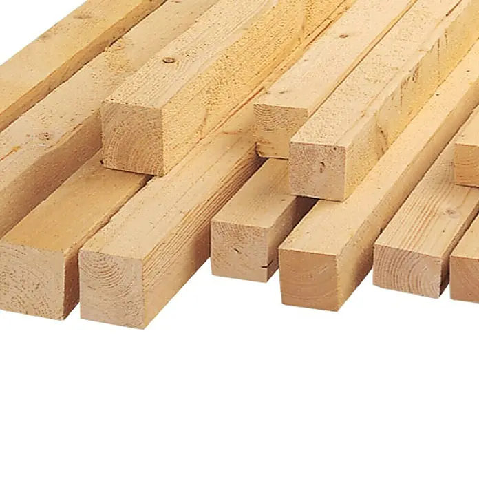 Rahmenholz - 300 x 7,8 x 7,8 cm, Fichte, Naturbelassen - Stapel unbehandelter Holzpfosten, ideal für Bauprojekte und Heimwerkerarbeiten. Natürliche Holzmaserung und quadratische Form.