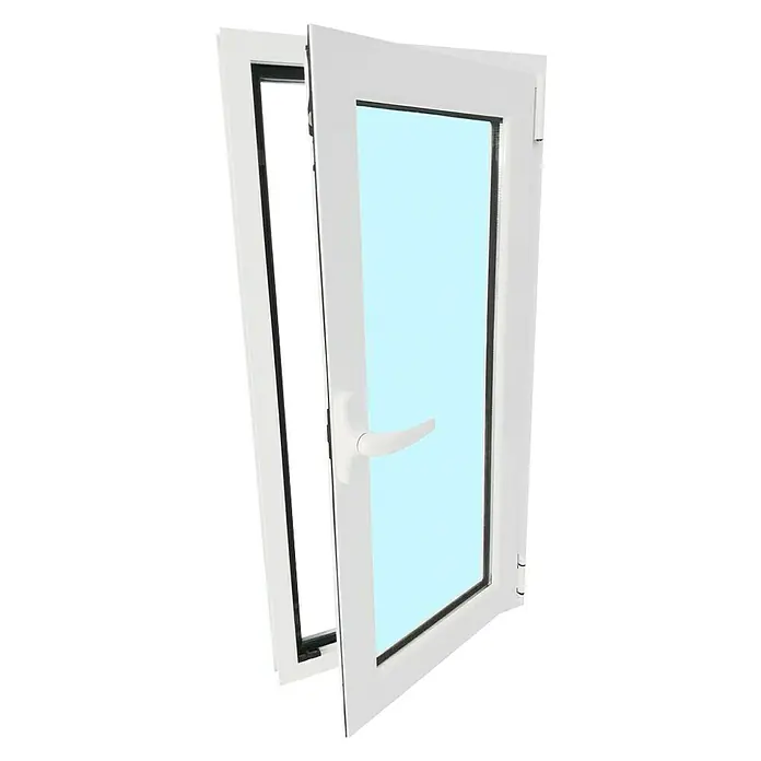 Solid Elements Ventana de aluminio practicable-oscilobatiente - 50 x 100 cm, Izquierda, Blanco - Ventana blanca con manija, que ofrece una vista al exterior y proporciona luminosidad y ventilación a la habitación.