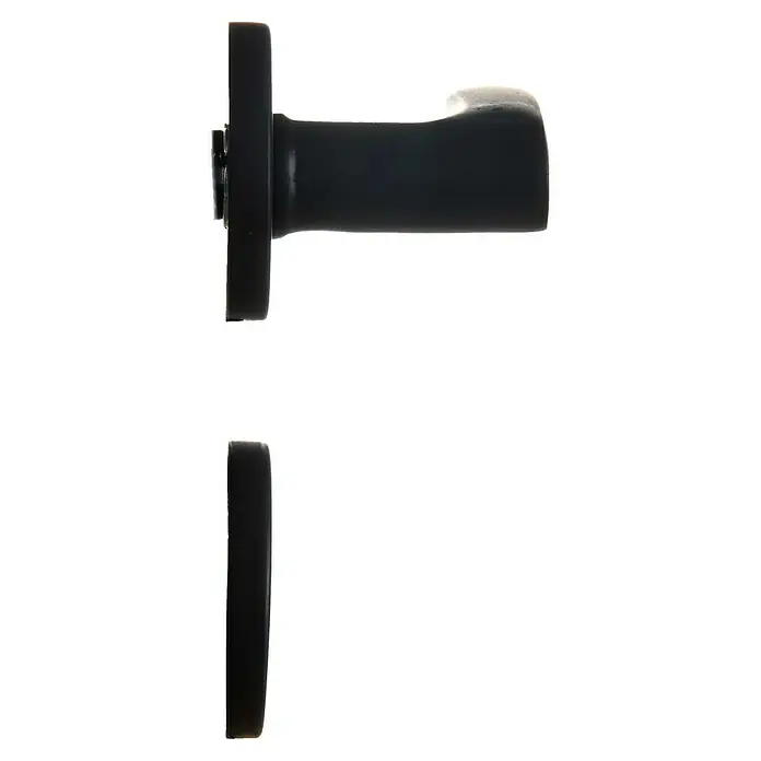 Conjunto de picaporte - Grosor de la puerta: 35 mm - 45 mm, Aluminio, Curvado - En la imagen se ven manijas de puerta negras. El producto tiene un diseño minimalista y parece muy moderno en su sencillez.