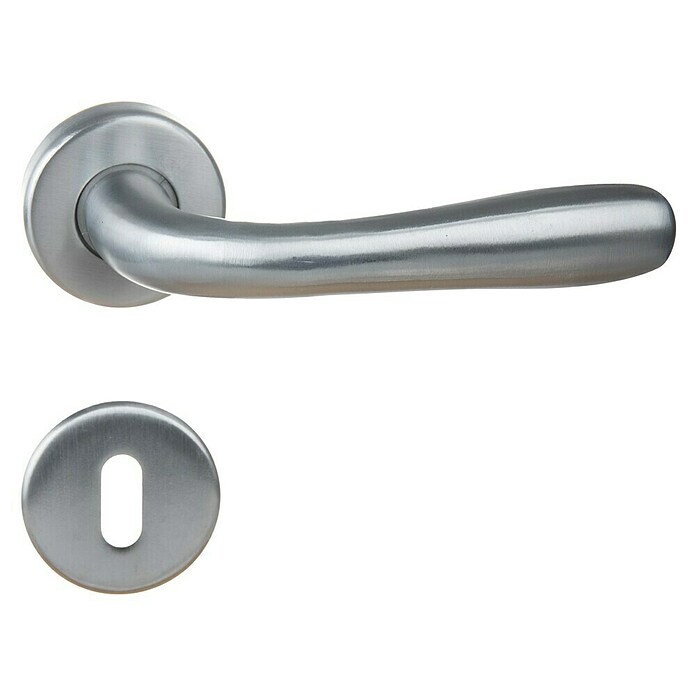 Conjunto de picaporte Arona (Aluminio, Curvado) | BAUHAUS
