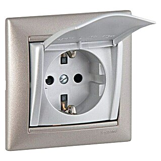 Legrand Klappdeckelsteckdose Valena (Aluminium, Kunststoff)