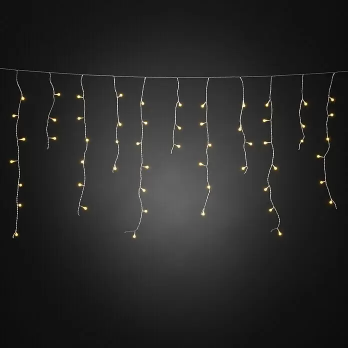 Konstsmide LED-Lichtervorhang Eisregen Globes - Außen, 0,7 m, 200 Stk., Netzbetrieben - Vorderansicht