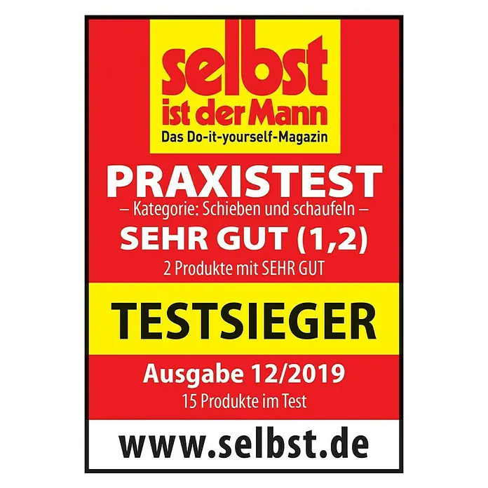 Freund Victoria Aluline Schneeschieber - Breite: 50 cm, Langstiel - Produktsiegel "selbst ist der Mann" mit Auszeichnung "PRAXISTEST SEHR GUT (1,2)" und "TESTSIEGER" für Ausgabe 12/2019.