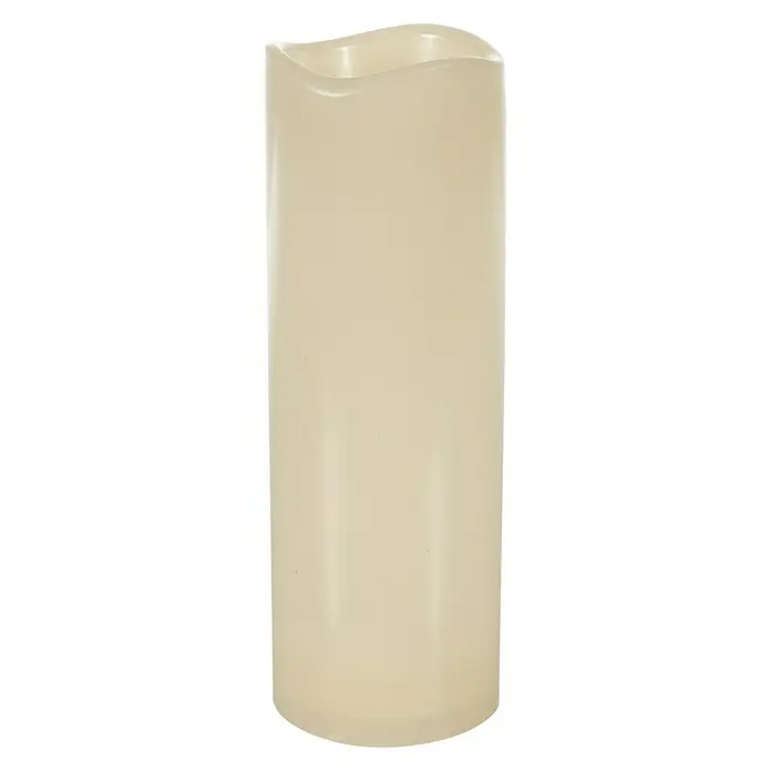 Flower Power Vela LED para exteriores Media - Ø x Al: 10 x 30 cm, Crema, Plástico - Elegante vela LED color marfil para crear un ambiente acogedor. Perfecta para añadir una luz suave y cálida a cualquier habitación.
