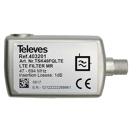Televés  Filtro LTE 5G MR con paso de DC
