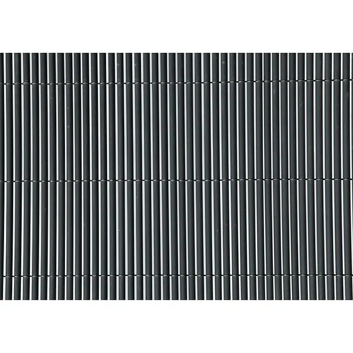 Sichtschutzmatte - 300 x 180 cm, Kunststoff, Anthrazit - Nahaufnahme eines Rollladenstores aus dunklem Bambus, der ein schlichtes und natürliches Design für Innenräume bietet.