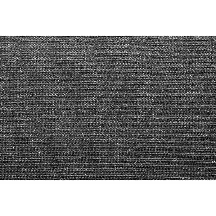 Sichtschutzmatte Classic - 2.500 x 100 cm, Kunststoff, Anthrazit - Detailaufnahme eines schwarzen Sonnenschutznetzes mit feiner Gewebestruktur, ideal für den Garten.