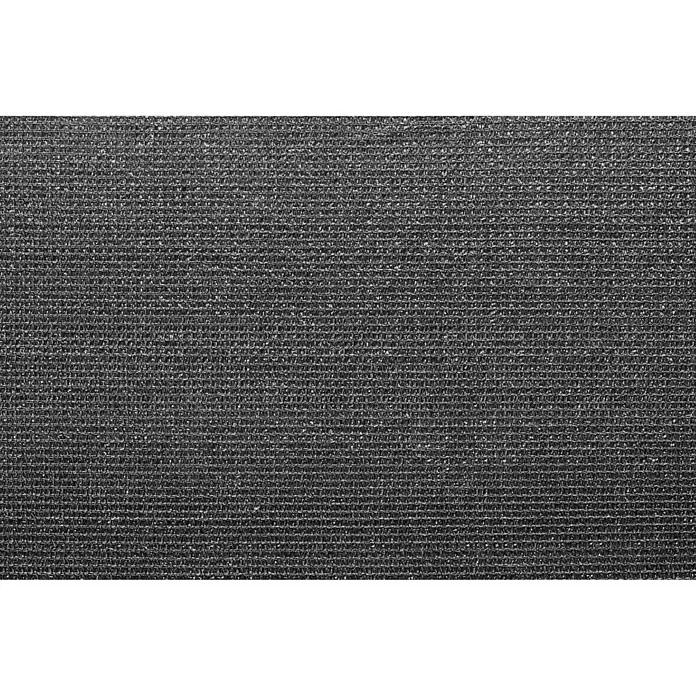 Sichtschutzmatte Classic - 2.500 x 180 cm, Kunststoff, Anthrazit - Nahaufnahme eines schwarzen Schattiernetzes. Das Gewebe ist dicht und bietet guten Schutz vor Sonne und neugierigen Blicken.
