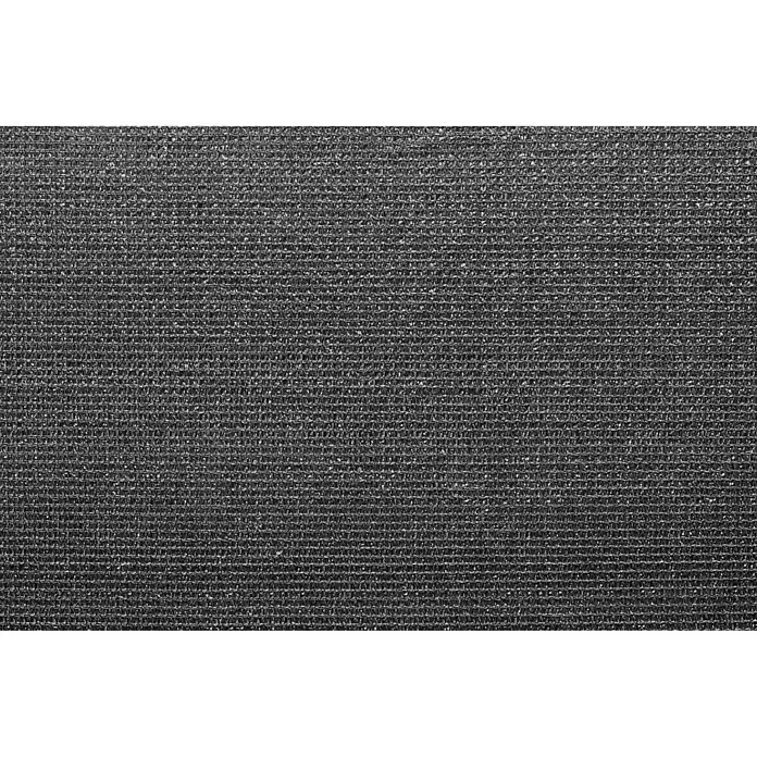 Sichtschutz - 500 x 180 cm, Kunststoff, Anthrazit - Nahaufnahme eines schwarzen Sichtschutznetzes mit feiner Gewebestruktur für Garten oder Bau.
