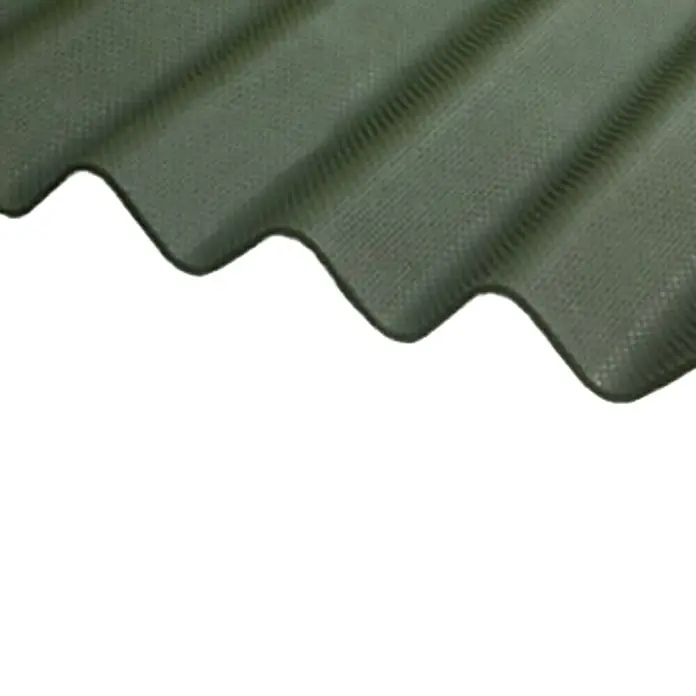 Lámina corrugada - Otros, Verde - Primer plano de una lámina de fibrocemento ondulada verde.