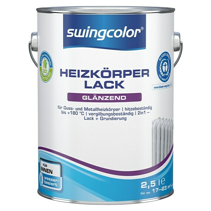 swingcolor Heizkörperlack Acryl (Weiß, 2,5 l, Glänzend)