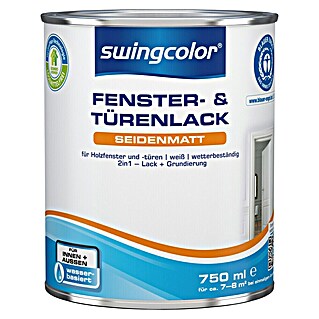 swingcolor Fenster- & Türenlack Acryl (Weiß, Seidenmatt, 750 ml, Wasserbasiert)