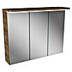 Modern 3.0 LED-Spiegelschrank (B x H: 80 x 70 cm, Mit Beleuchtung, Spanplatte, Berg Eiche)