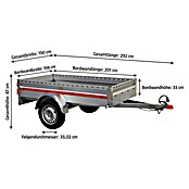 Stema Anhänger BH-R 750 (Nutzlast: 630 kg, Einachser, Kasteninnenmaß: 201 x 108 x 33 cm, Ungebremst)