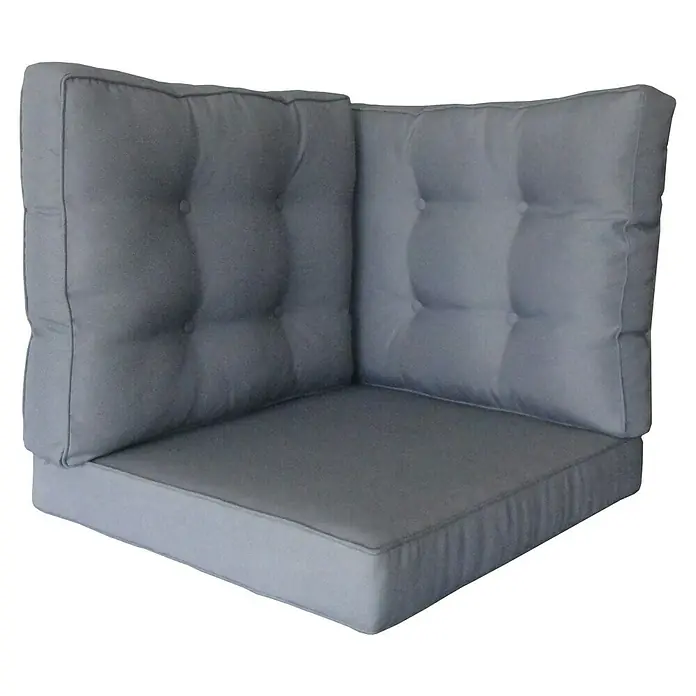 Ersatzkissen Amelie Low-Dining Lounge - Passend für: Sunfun Amelie Loungemöbel-Set - Ecksofa-Sitzkissen: Bequemes, graues Ecksofa-Sitzkissen mit gesteppten Rückenkissen und einer weichen Sitzfläche für entspanntes Sitzen.