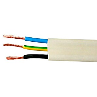 Cable plano (H07V-K3x2,5, 25 m, Blanco)