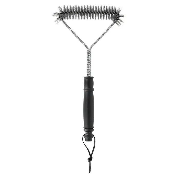 Kingstone Cepillo limpiador para barbacoa - Largo: 30 cm - Cepillo para parrilla con cerdas de alambre y mango negro para limpiar las rejillas. Limpieza eficaz para resultados de parrilla impecables.