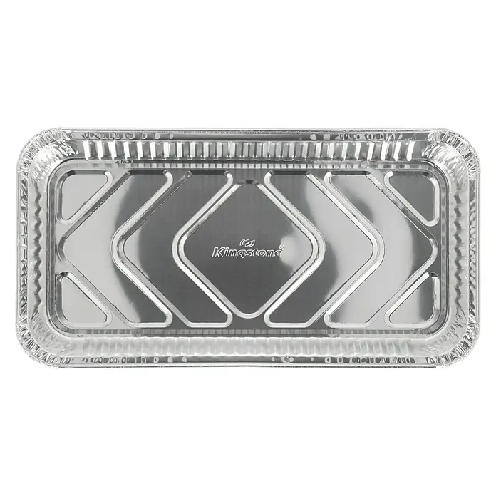 Kingstone Bandeja de aluminio para barbacoa - 41,7 x 21,8 x 4,5 cm, Aluminio - Bandeja de aluminio Kingstone, ideal para platos al horno y barbacoas. Práctica, ligera y versátil para cocinar alimentos.