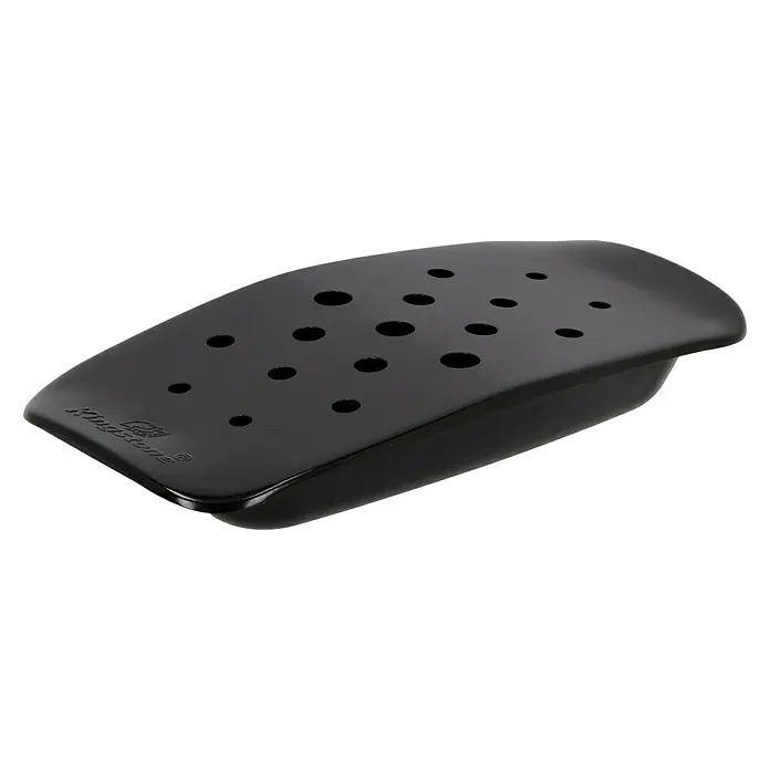 Kingstone Räucherbox - 26,5 x 13,5 cm - Schwarzer Keramik-Aufsatz für Big Green Egg Holzkohlegrills mit Löchern für optimale Luftzirkulation und Hitzeverteilung für Räucherware.
