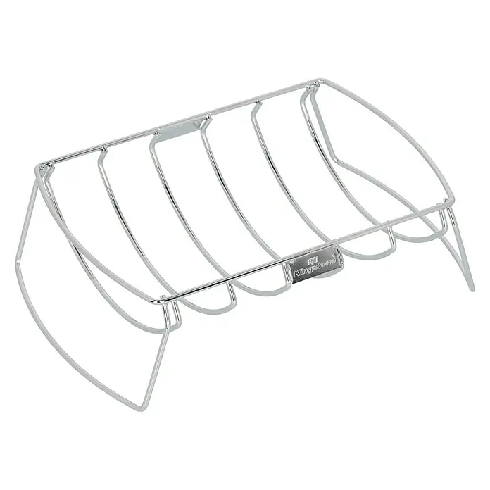 Kingstone Bratenkorb Spare Rib-Halter - 42 x 26 x 12 cm - Hier ist ein Rippchenhalter aus verchromtem Stahl. Es bietet Platz für mehrere Rippchen zum Kochen oder Grillen und sorgt für einen guten Luftstrom.