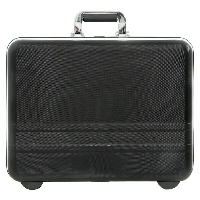 Werkzeugkoffer Basic 5970 - L x B x H: 430 x 510 x 240 mm - Schwarzer Aktenkoffer mit silbernem Griff, ideal für Geschäftsreisen und zur sicheren Aufbewahrung von Dokumenten.