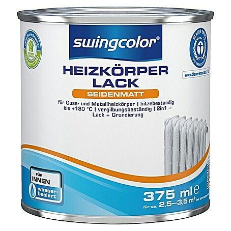 swingcolor Heizkörperlack Acryl (Weiß, 375 ml, Seidenmatt)