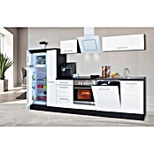 Respekta Premium Küchenzeile RP310EWCBO (Breite: 310 cm, Mit Elektrogeräten, Weiß Hochglanz)
