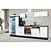 Respekta Premium Küchenzeile RP310EWCBO (Breite: 310 cm, Mit Elektrogeräten, Weiß Hochglanz)