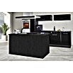 Respekta Premium Inselküche RP310IESCBO (Breite: 310 cm, Mit Elektrogeräten, Schwarz Hochglanz)