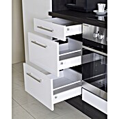 Respekta Premium Composición de cocina (Ancho: 310 cm, Con dispositivos eléctricos, Negro de alto brillo)