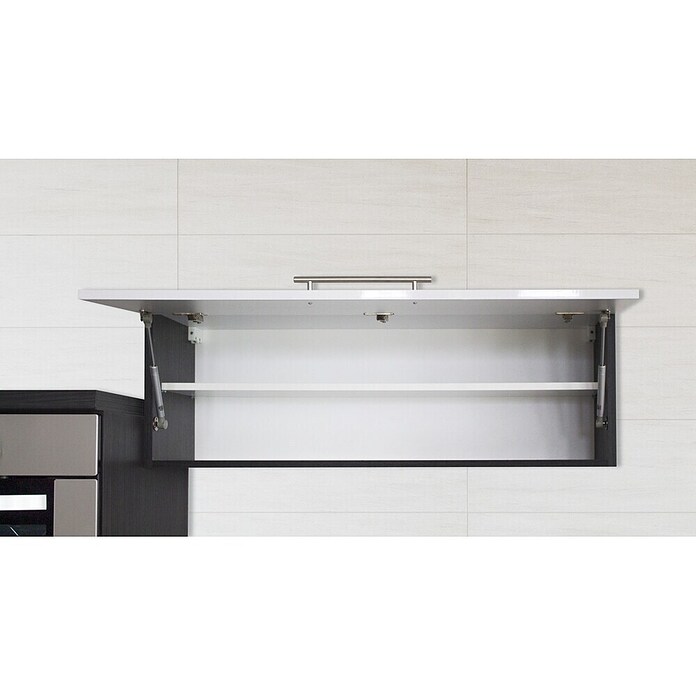 Respekta Premium Cocina de isla (Ancho: 310 cm, Con dispositivos eléctricos, Blanco de alto brillo)