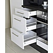 Respekta Premium Composición de cocina (Ancho: 300 cm, Con dispositivos eléctricos, Negro de alto brillo)