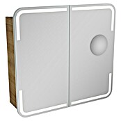 Camargue Stella LED-Spiegelschrank (B x H: 80 x 73,5 cm, Mit Beleuchtung, Mit abgerundeten Kanten, Spanplatte, Berg Eiche)